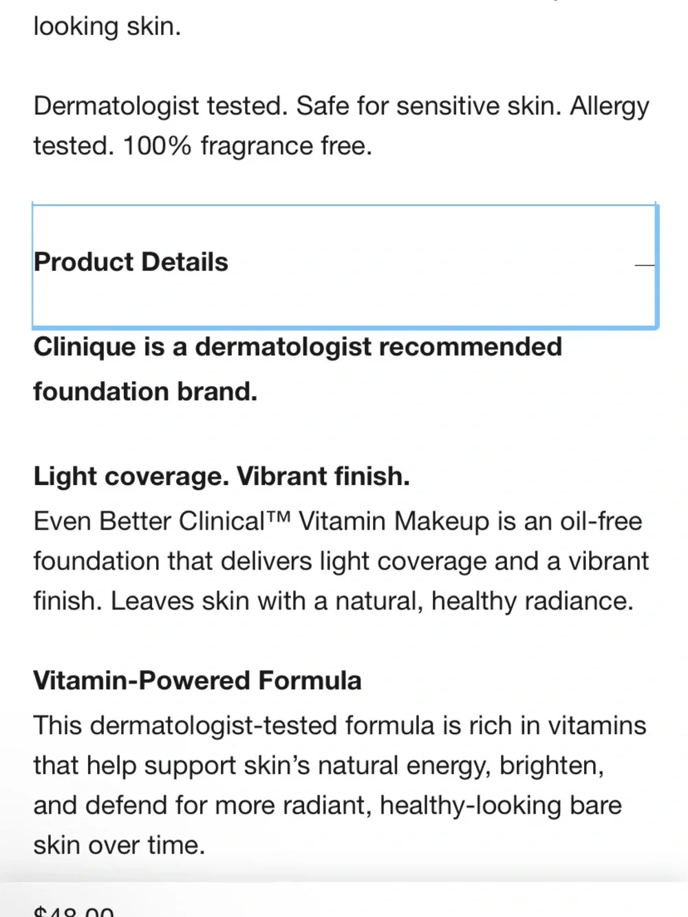 New Clinique Even Better Clinical Vitamin Makeup SPF 45 - Peach Shade